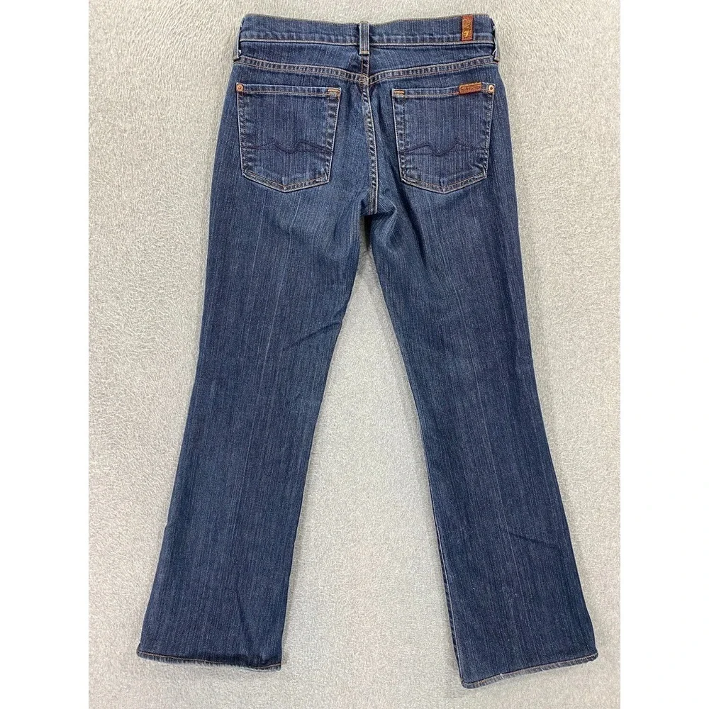 7 For All Mankind‎ Bootcut Jeans Womens 27 (29x29.5) Blue Dark Wash Low Rise